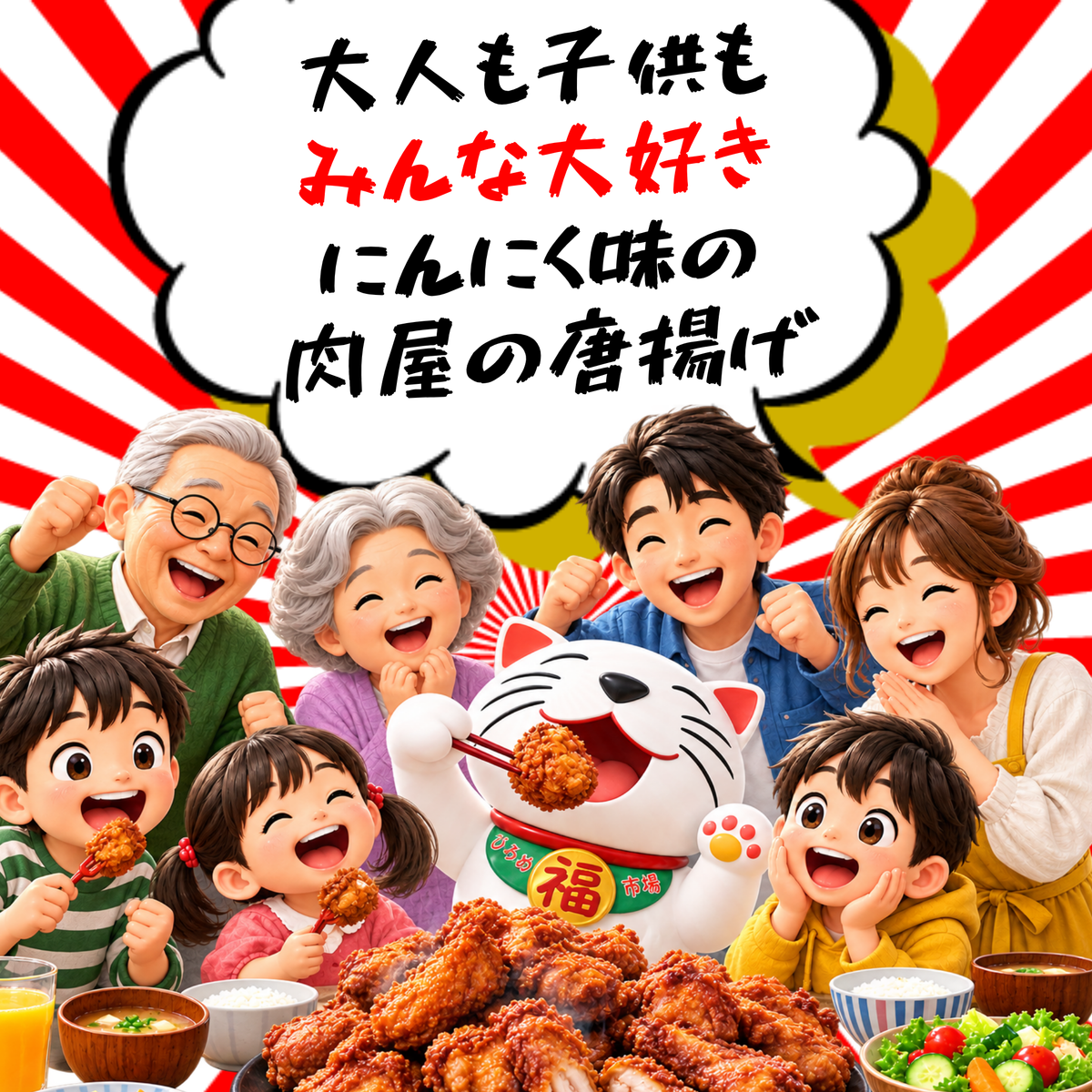 【ひろめといえば！肉屋の唐揚げ】若鶏もも唐揚げ（ガーリック）500ｇ×4【吉岡精肉店】